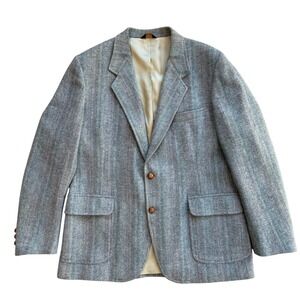 Pendleton Woolen Mills Blazer Mens 46 Long Herringbone Blue Gray Blue USA Made